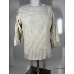Andrea Jovine Cotton Knit Long Sleeve Sweater Christmas Gift Womens SZ Large